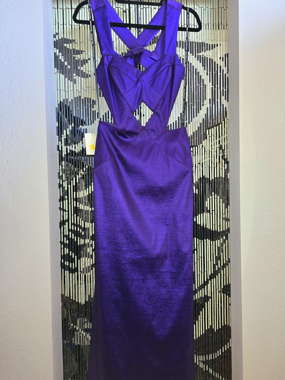 NWT Jessica McClintock Shimmering Royal Purple Cutout Gown Size 6